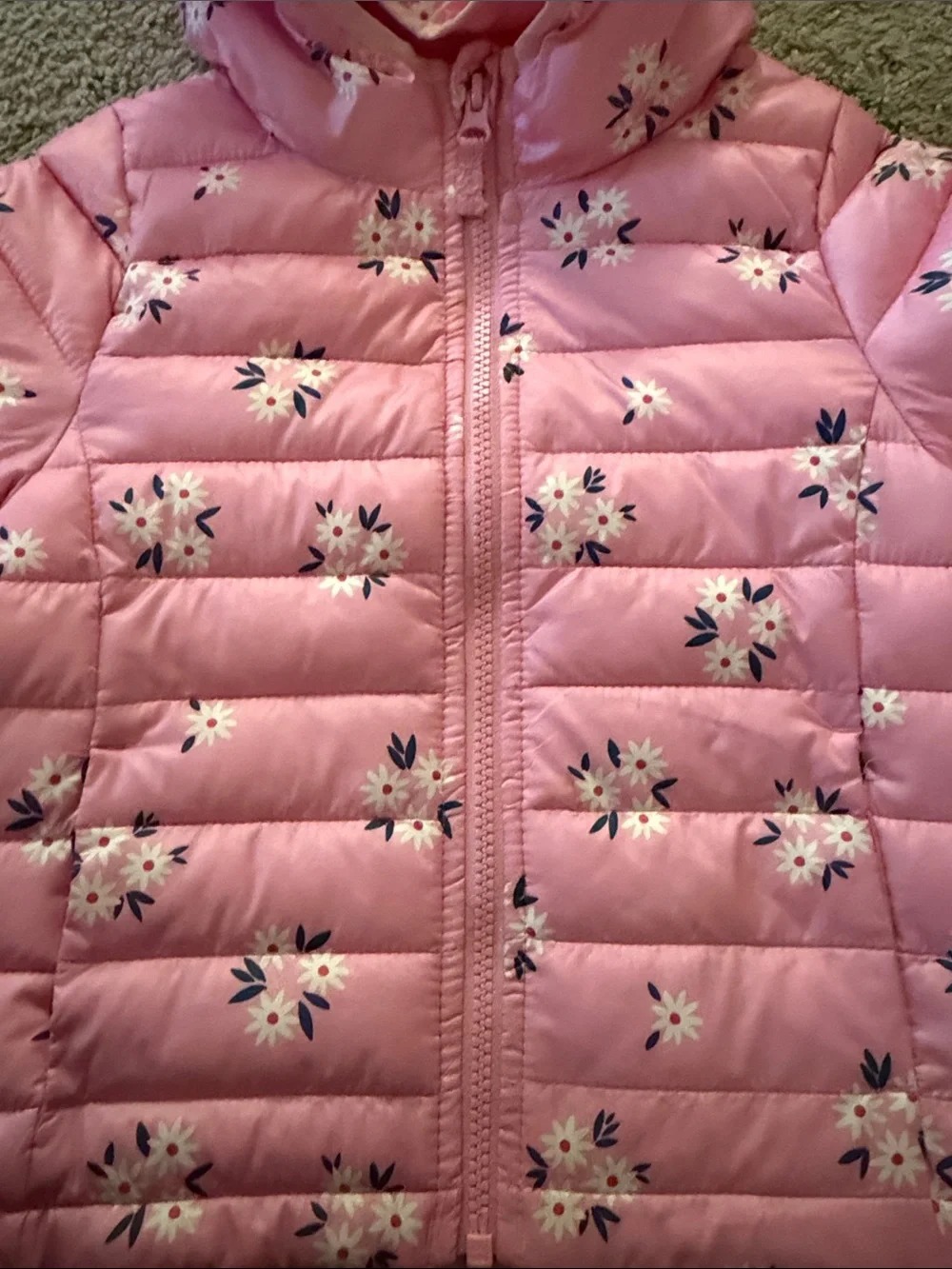 jumping beans Pink Floral Quilted Hooded Puffer Jacket